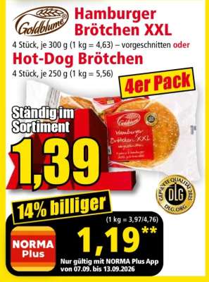 Goldblume Hamburger Brötchen XXL