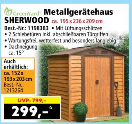 GreenYard Metallgerätehaus SHERWOOD