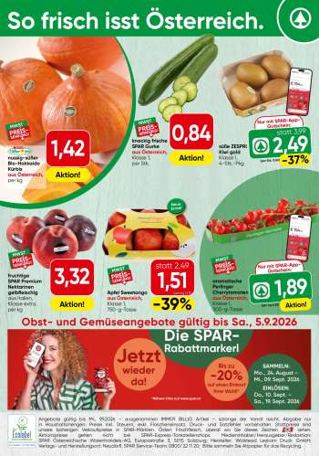 Angebote SPAR - 31.8.2026 - 5.9.2026.