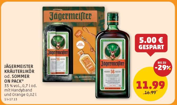 JÄGERMEISTER KRÄUTERLIKÖR od. SOMMER ON PACK