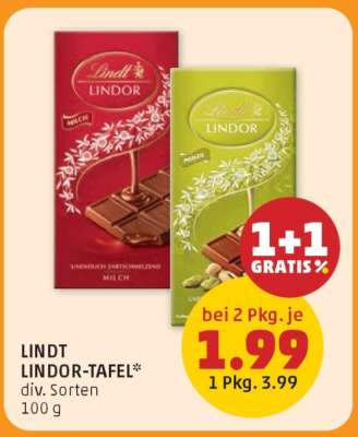 LINDT LINDOR-TAFEL