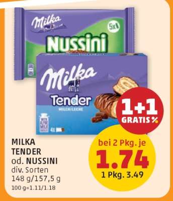 MILKA TENDER od. NUSSINI