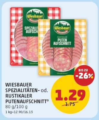 WIESBAUER SPEZIALITÄTEN- od. RUSTIKALER PUTENAUFSCHNITT