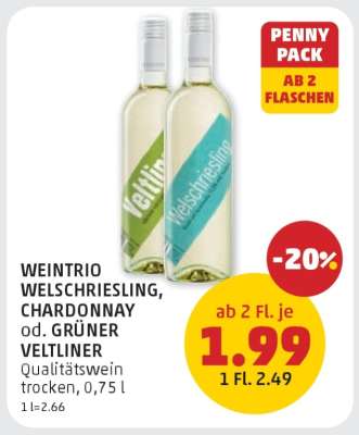 WEINTRIO WELSCHRIESLING, CHARDONNAY od. GRÜNER VELTLINER