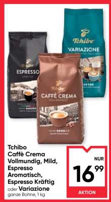 Tchibo Caffè Crema Vollmundig, Mild, Espresso Aromatisch, Espresso Kräftig oder Variazione