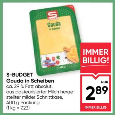 S-BUDGET Gouda in Scheiben