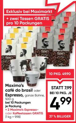 Maximo's café do brasil oder Espresso