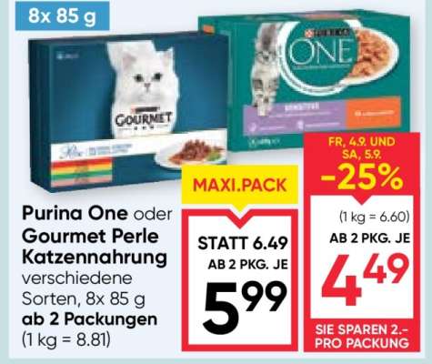 Purina One oder Gourmet Perle Katzennahrung