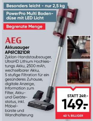 AEG Akkusauger AP61CB21DR