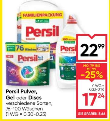 Persil Pulver, Gel oder Discs