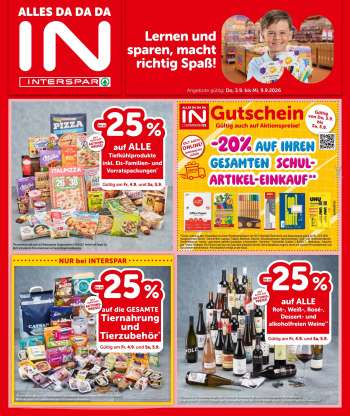 Angebote INTERSPAR - 3.9.2026 - 9.9.2026.