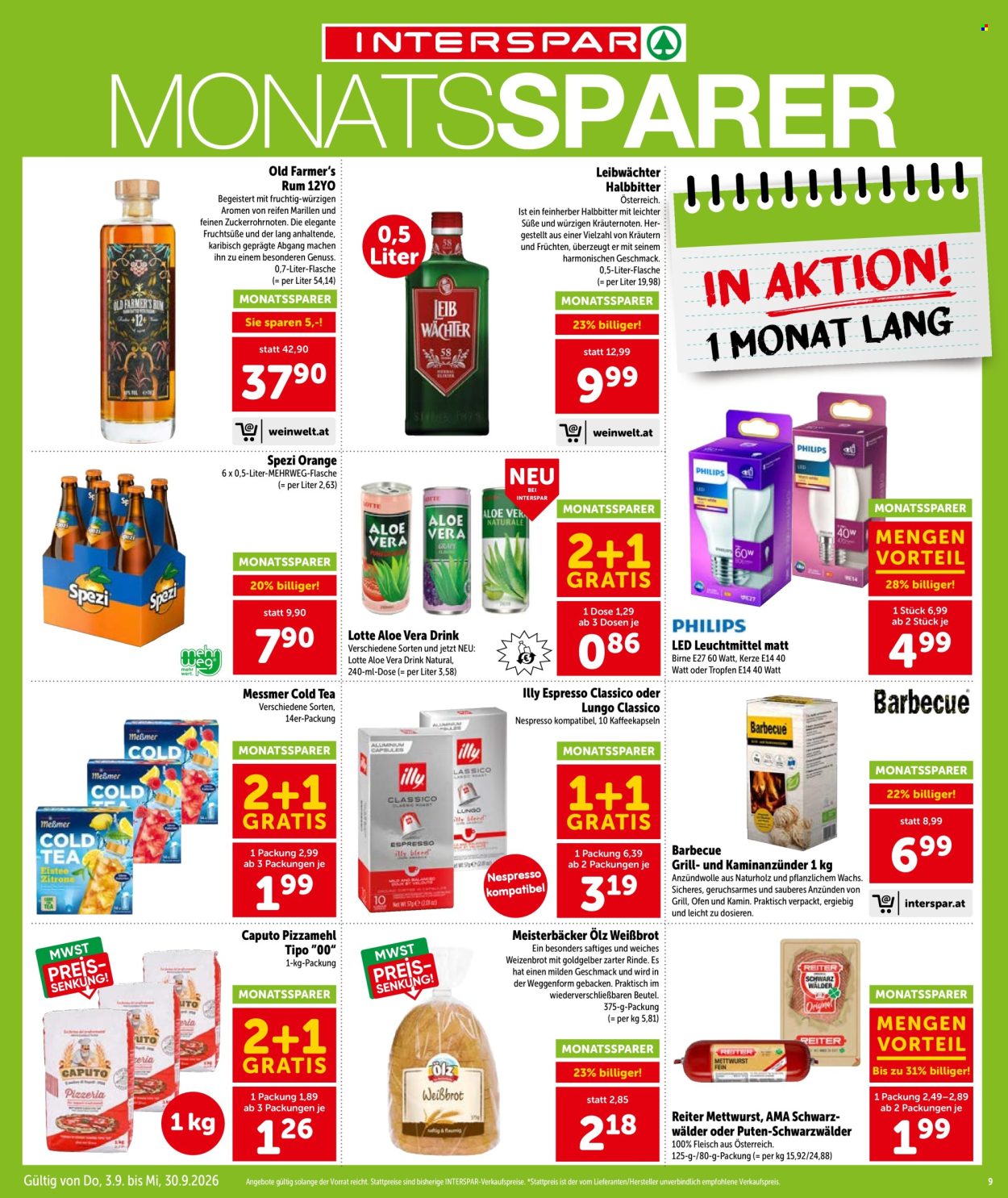 Angebote INTERSPAR - 3.9.2026 - 9.9.2026. Seite 10