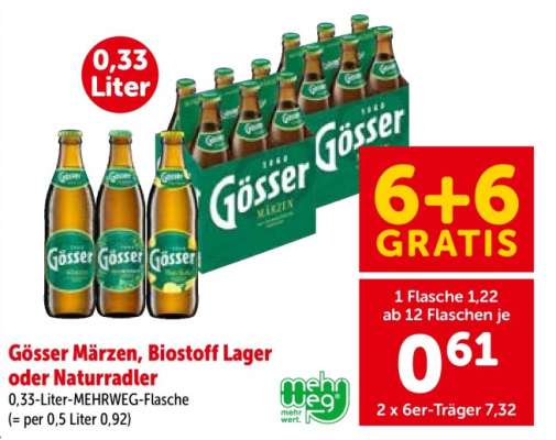 Gösser Märzen, Biostoff Lager oder Naturradler