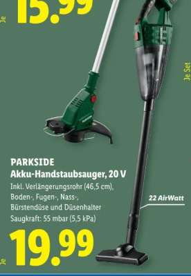 PARKSIDE Akku-Handstaubsauger, 20 V