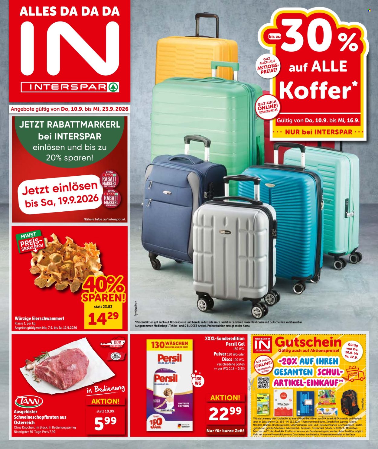 Angebote INTERSPAR - 10.9.2026 - 23.9.2026. Seite 1
