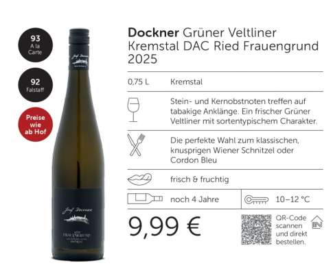 Dockner Grüner Veltliner Kremstal DAC Ried Frauengrund 2025