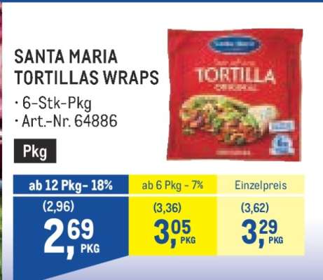 SANTA MARIA TORTILLAS WRAPS