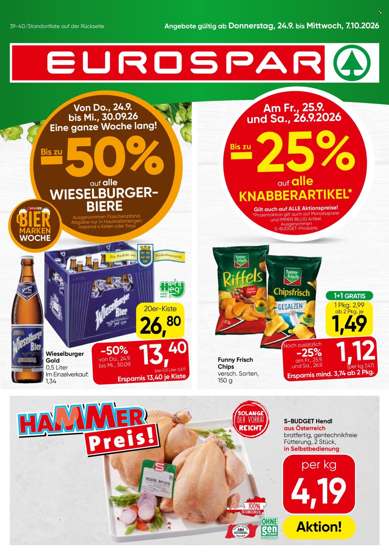 Angebote EUROSPAR - 24.9.2026 - 7.10.2026. Seite 1