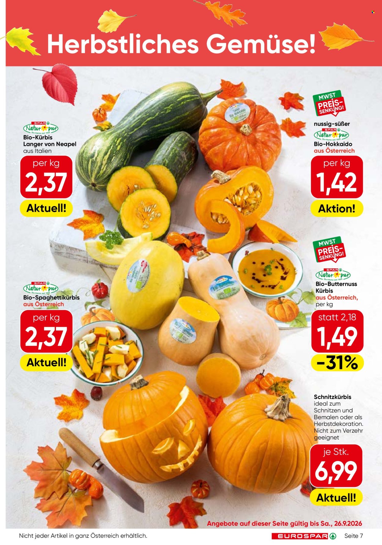 Angebote EUROSPAR - 24.9.2026 - 7.10.2026. Seite 7