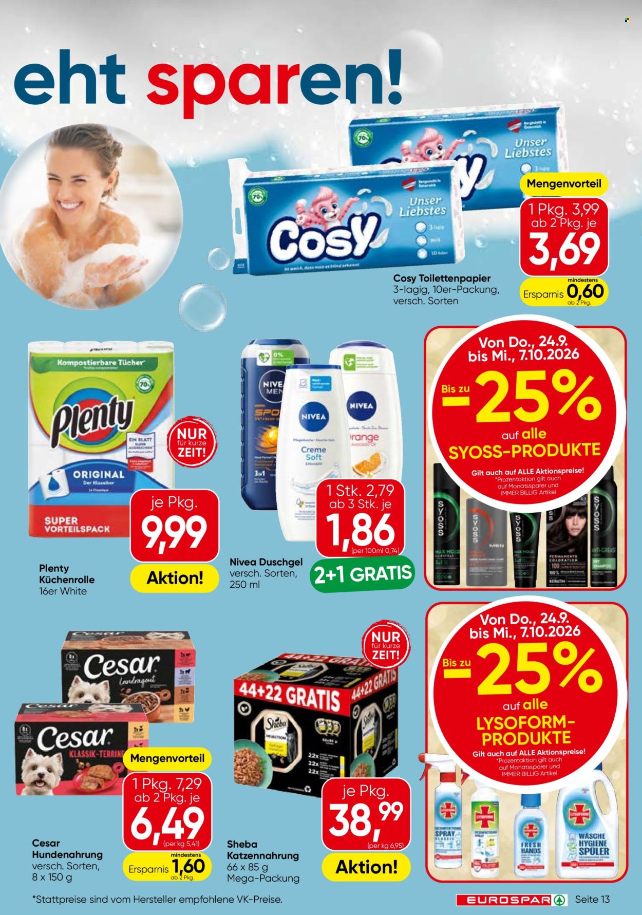 Angebote EUROSPAR - 24.9.2026 - 7.10.2026. Seite 13