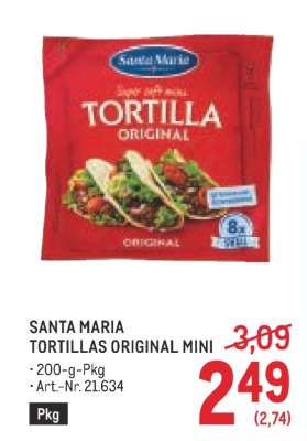 SANTA MARIA TORTILLAS ORIGINAL MINI