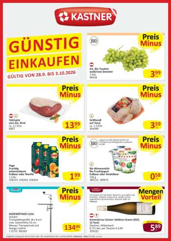 Angebote KASTNER - 28.9.2026 - 3.10.2026.