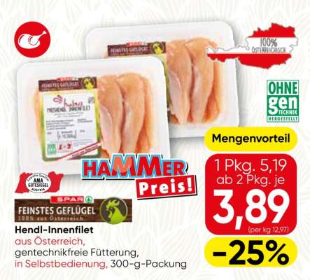 Feinstes Geflügel Hendl-Innenfilet