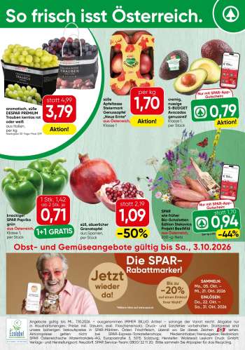 Angebote SPAR - 28.9.2026 - 3.10.2026.
