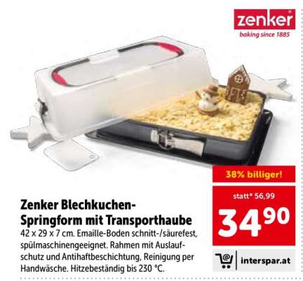 Zenker Blechkuchen-Springform mit Transporthaube