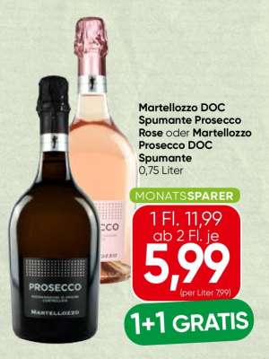 Martellozzo DOC Spumante Prosecco Rose oder Martellozzo Prosecco DOC Spumante