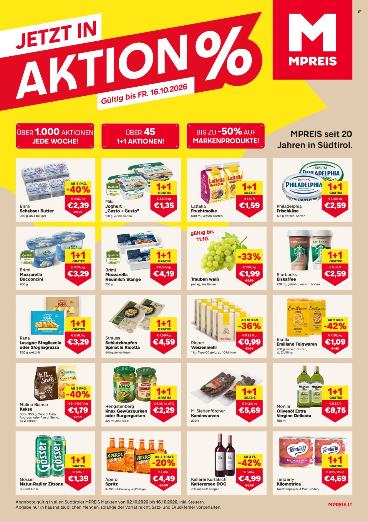 Angebote MPREIS - 4.10.2026 - 16.10.2026. Seite 1