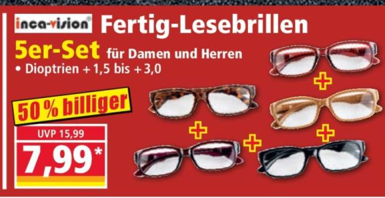 inca-vision Fertig-Lesebrillen 5er-Set