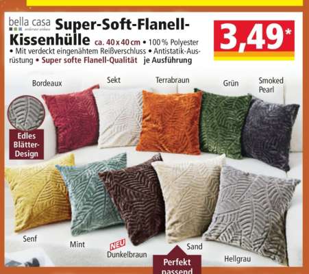 bella casa Super-Soft-Flanell-Kissenhülle