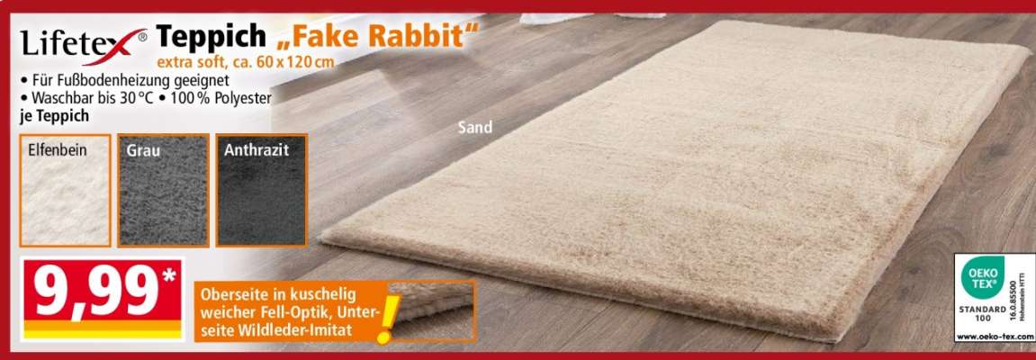 Lifetex Teppich „Fake Rabbit“
