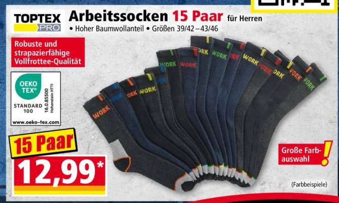 TOPTEX PRO Arbeitssocken 15 Paar
