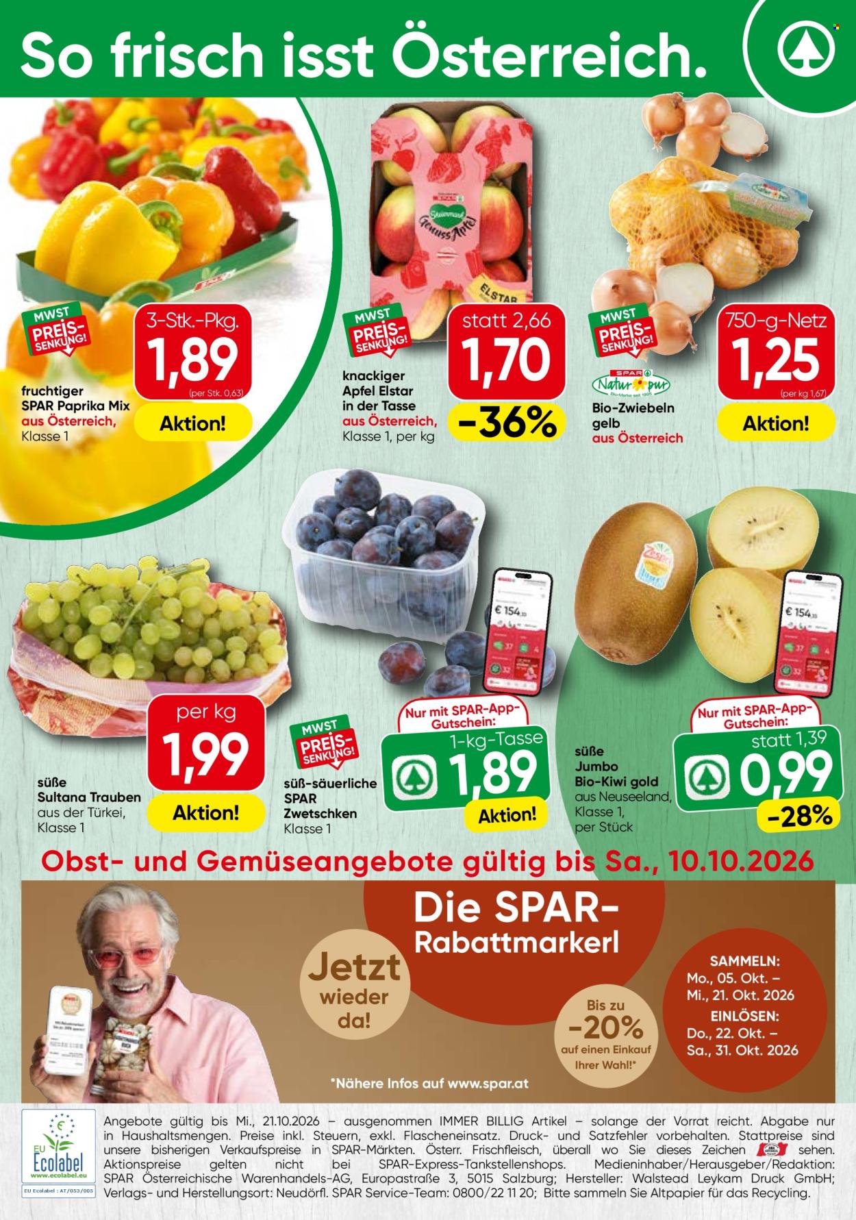 Angebote SPAR - 5.10.2026 - 10.10.2026. Seite 1