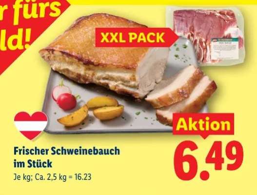 Frischer Schweinebauch im Stück