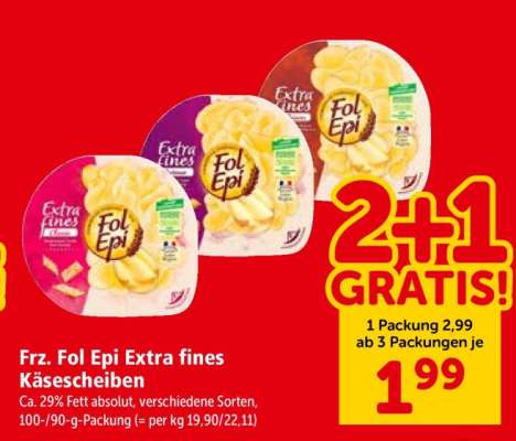 Frz. Fol Epi Extra fines Käsescheiben