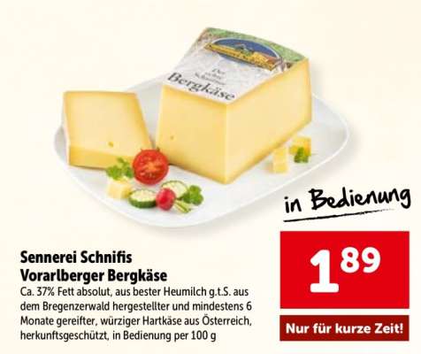 Sennerei Schnifis Vorarlberger Bergkäse