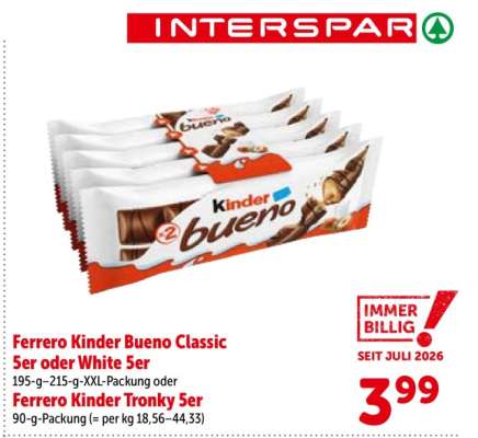 Ferrero Kinder Bueno Classic 5er oder White 5er