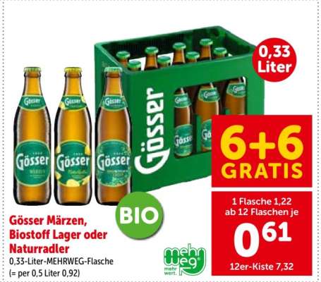 Gösser Märzen, Biostoff Lager oder Naturradler