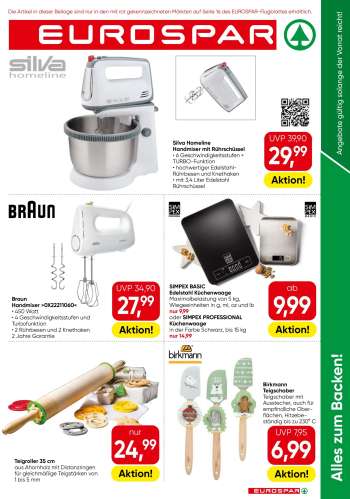 Angebote EUROSPAR - 8.10.2026 - 21.10.2026.