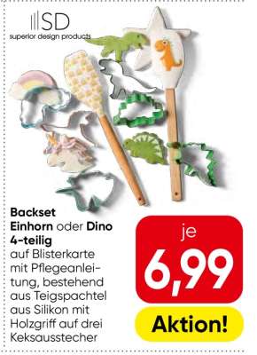 Backset Einhorn oder Dino 4-teilig