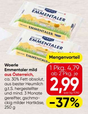 Woerle Emmentaler mild aus Österreich