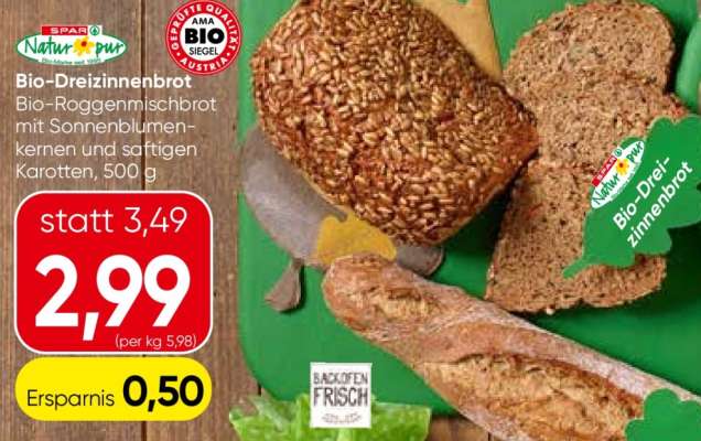 Bio-Dreizinnenbrot