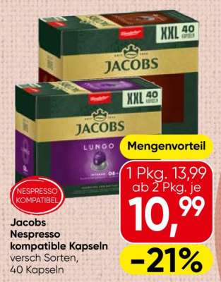 Jacobs Nespresso kompatible Kapseln