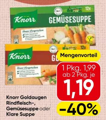 Knorr Goldaugen Rindfleisch-, Gemüsesuppe oder Klare Suppe