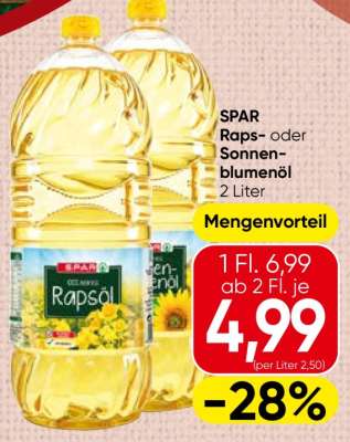 SPAR Raps- oder Sonnenblumenöl