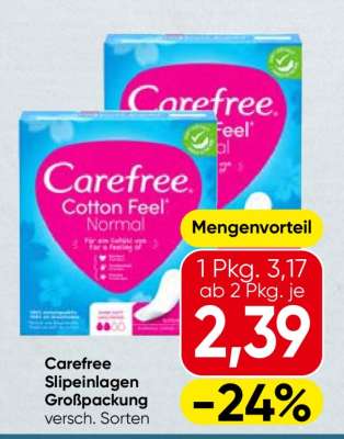Carefree Slipeinlagen Großpackung