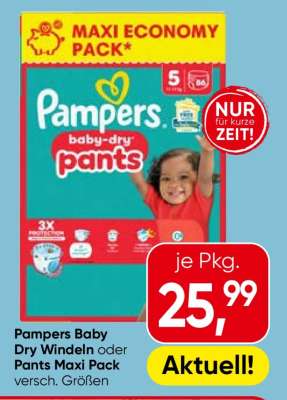 Pampers baby-dry Windeln oder Pants Maxi Pack